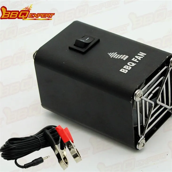 Czarny aluminiowy elektryczny rozrusznik paleniska dmuchawa do grilla powietrznego 12V wentylator do grilla z zaciskiem krokodylkowym linia FD315A(S)
